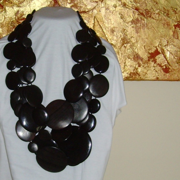 MONIES Gerda Lynggaard Multi-Strand Wooden Disc Necklace - Picture 7 of 16